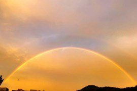 【图集】美翻了!广元旺苍惊现双彩虹后，又见火红晚霞